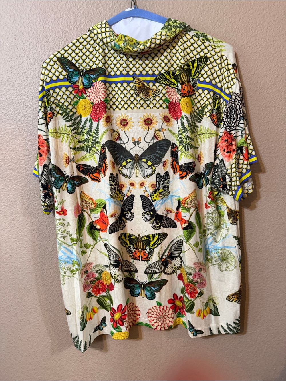 Johnny Was Multicolor Butterfly & Floral Short Sleeve Tee - Picture 2 of 3